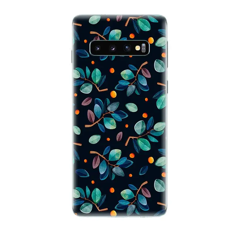 Зеленых растений модные Бисер для украшения samsung Galaxy S9 S8 A6 A8 Note 9 8 S7 S6 край J4 J6 + плюс