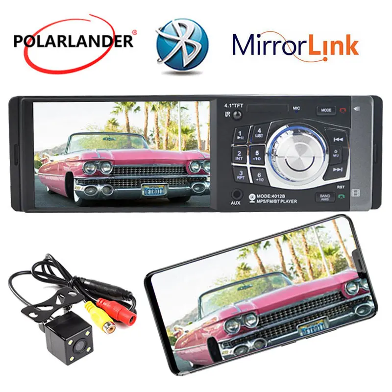 Автомагнитола 1 din 4 дюйма HD TFT экран стерео Bluetooth поддержка камеры заднего вида SD/USB