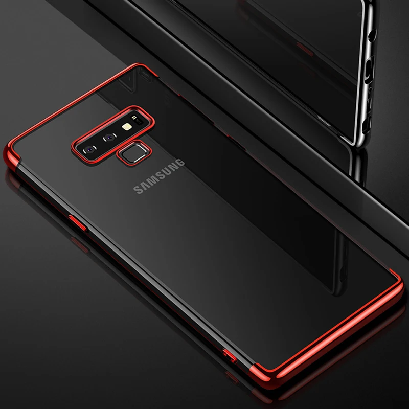 ITEUU ТПУ прозрачный гальванический чехол для телефона samsung Galaxy Note 9 Чехлы мягкая прозрачная задняя крышка роскошный