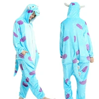dropship adult high quality blue monster kigurumi onesies sleepwear animal anime cartoon pajamas cosplay costumes