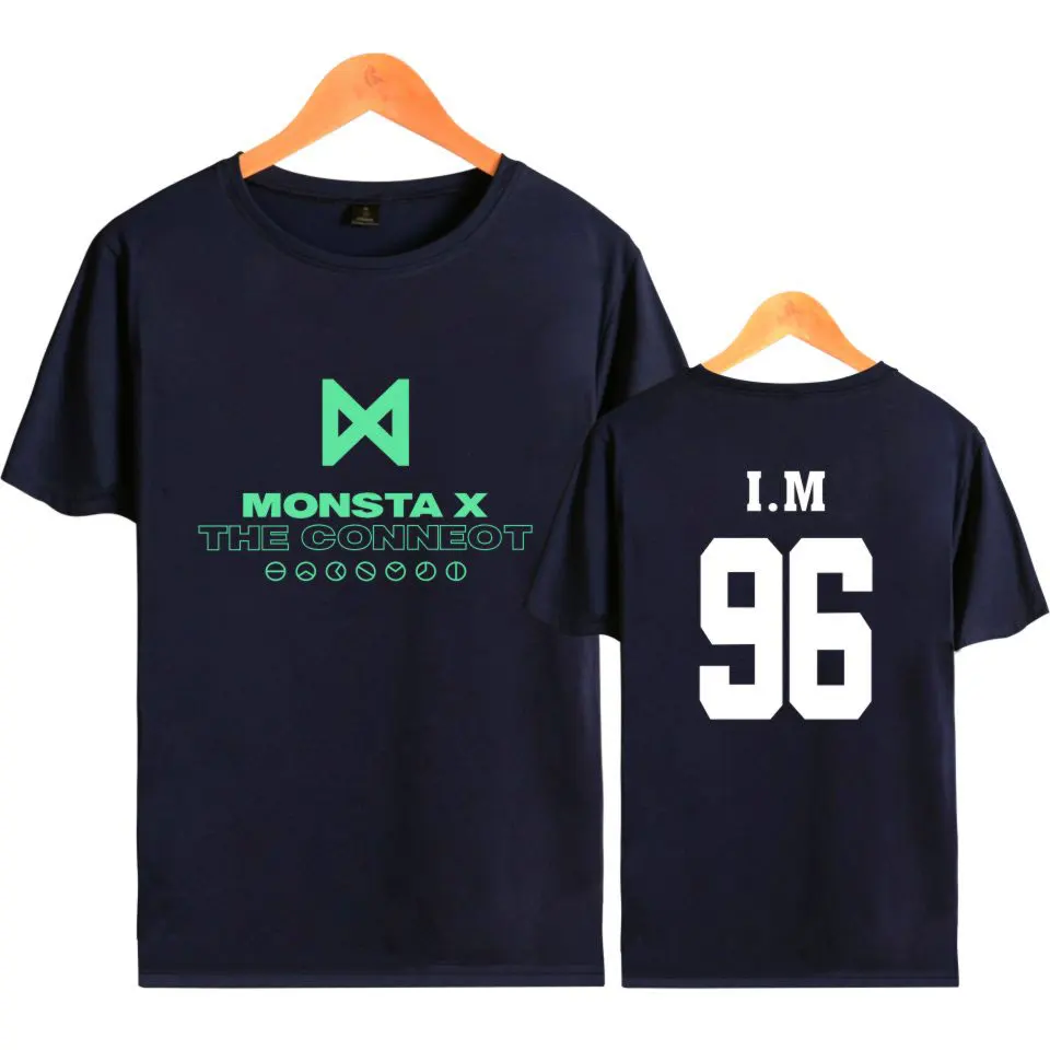 VAGROVSY KPOP MONSTA X Футболка женская мужская последний альбом фанатов поддержка Футболка хлопок с коротким рукавом топы MONSTA X THE CONNEOT футболка