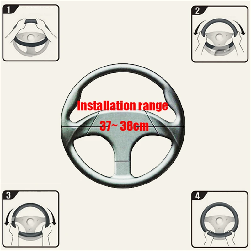 

Auto Steering Wheel Cover Green PU Leather Non-slip Steering Wheel Cover for Car Truck SUV Decorative