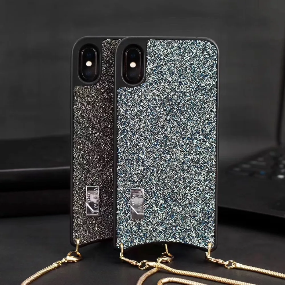 Высококачественный Роскошный чехол для мобильного телефона с цепочкой iPhone XS Max XR