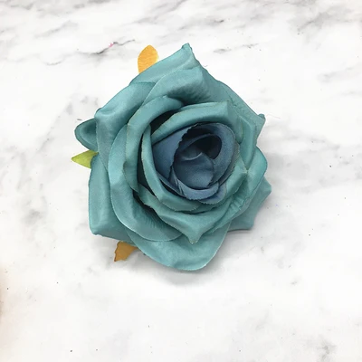 blue Йоромер, 5 шт., искусственная Цветочная головка, 8,5 см, цветок розы для свадебного украшения, сделай сам, Рождественский венок, подарок, Цветочная шелковая часть, цветок - Цвет: blue