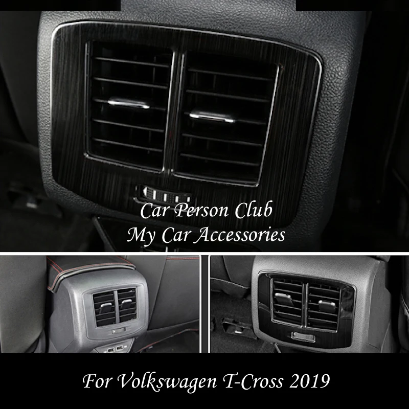 Для VW T CROSS 2019 задняя вентиляционная крышка из нержавеющей стали с регулировкой