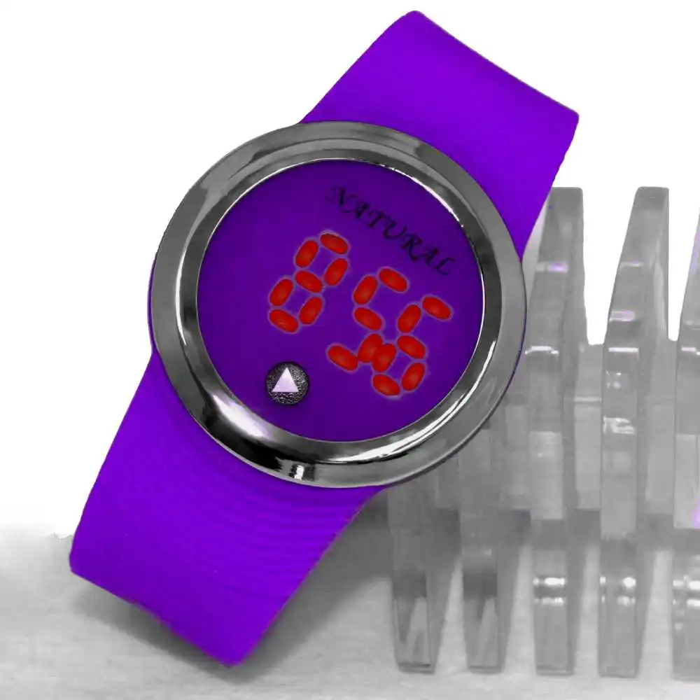 Мужские и женские цифровые часы DW418 тонкие светодиодные с силиконовым ремешком 10