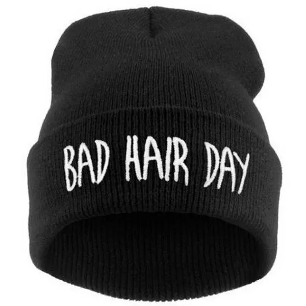 Шапка Beanie Bad Hair женская вязаная зимняя шапка хип хоп из хлопка с буквенным принтом