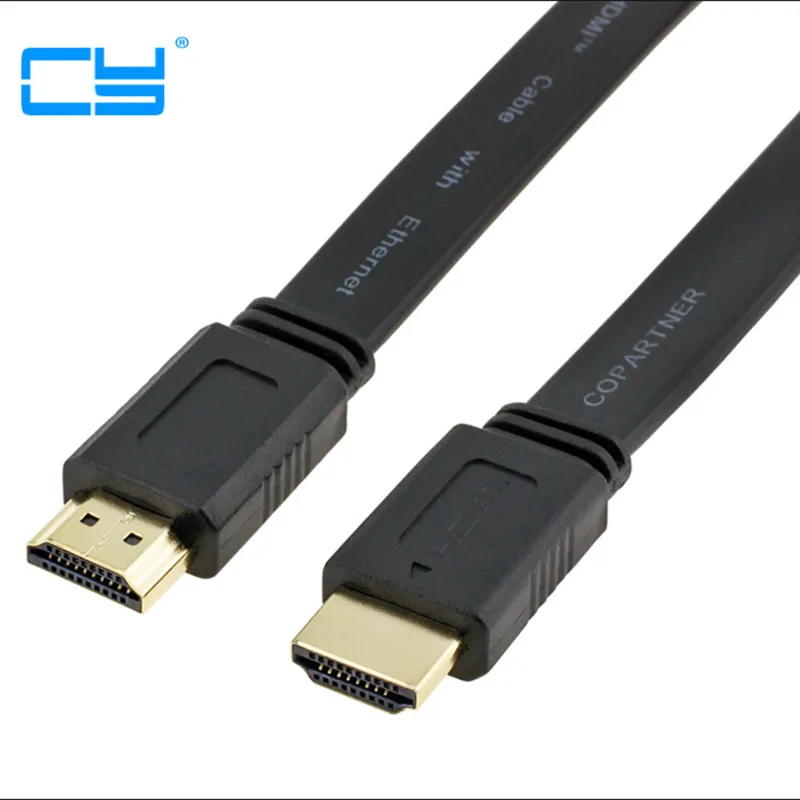 

Кабель HDMI плоский, 1,5 м/5 футов, 3 м/10 футов, высокоскоростной, с Ethernet v1.4, FULL HD, 4K, 3D, золотистый, для телевизора, проектора, соединительная линия