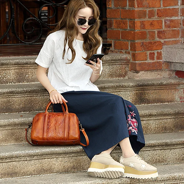 

Vintage Bag Genuine Leather Women Handbags Handmade Suede Leather Wild Shoulder Messenger Bag New Fashion Original 2021 Female