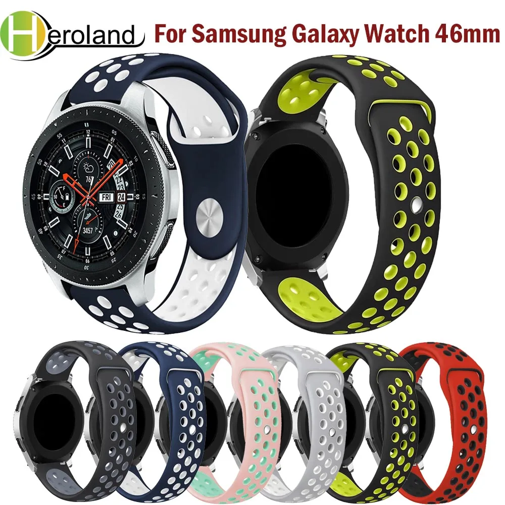 2 красочные ремешки 22 мм Replacemet для Samsung Galaxy Watch 46 браслет дышащие Смарт часы