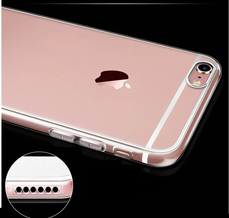 Роскошный мягкий прозрачный ТПУ чехол для телефона iPhone 7 силиконовый 360 Защитный 6