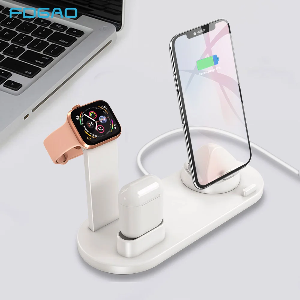 FDGAO зарядная док-станция кронштейн подставка держатель для iPhone 11 Pro X XR XS MAX 8 7 Plus для Apple Watch серии Airpods зарядное устройство