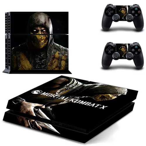 Игра Mortal Kombat PS4 наклейка для sony playstation 4 консоль и 2 контроллера кожи PS4 наклейка виниловый аксессуар - Цвет: DPTM1605