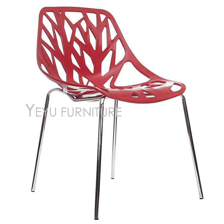 Современный дизайн пластиковый и Металлический Стальной обеденный стул простой