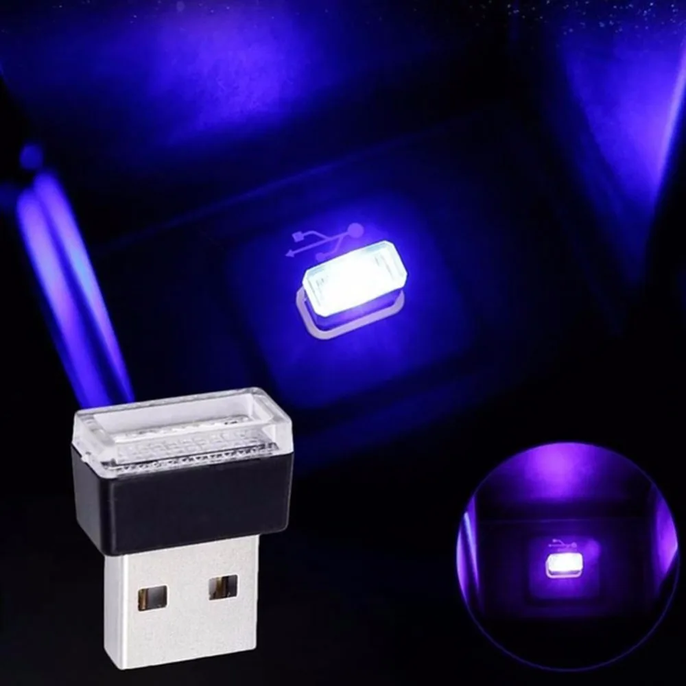1Pc Car LED Atmosphere Lights w/ USB Sockets Interior Decorative Lamp Emergency Lighting Universal For PC Plug Play #272040 | Автомобили и