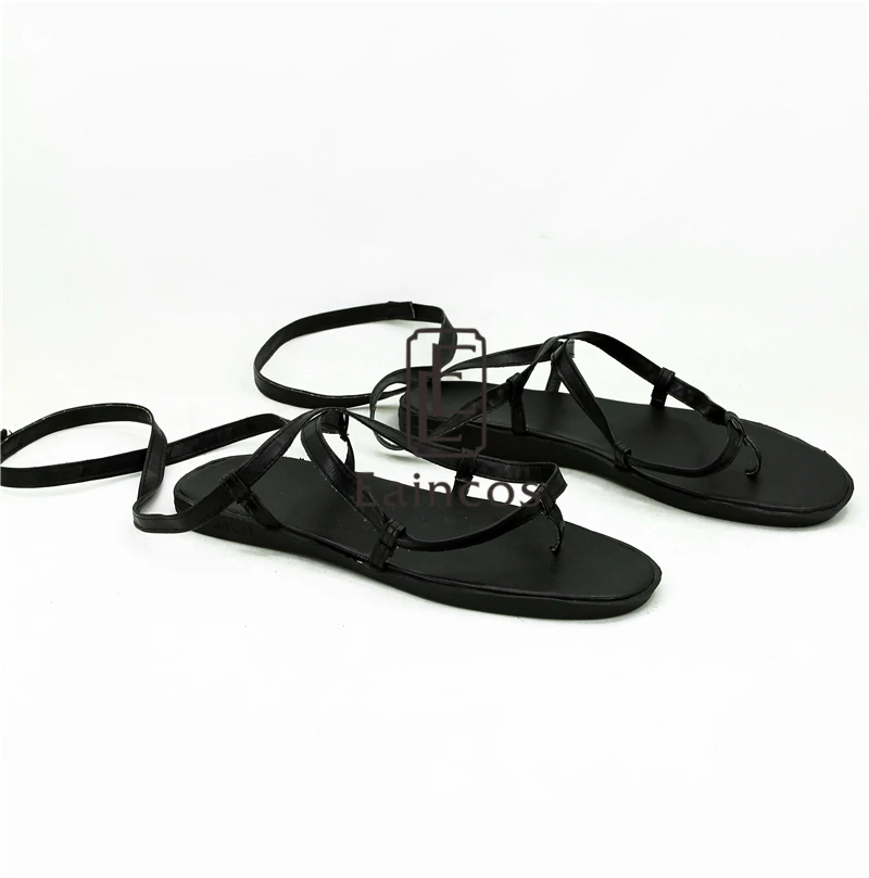 

Touken Ranbu Online Kogitsunemaru Cosplay Shoes Black Sandals Custom Made