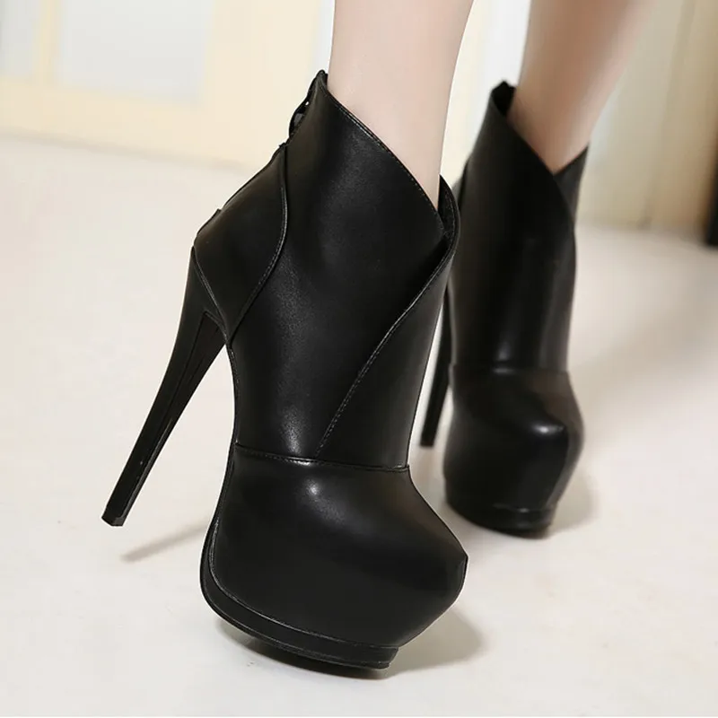 Высококачественные кожаные туфли на высоком каблуке 14 см женские короткие