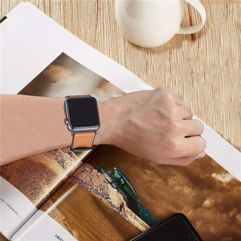 Чехол-накладка из искусственной кожи браслет для наручных часов Apple Watch, версии 44/40 мм спортивные запасной браслет ремешок для наручных часов iwatch, 4/3/2/1, 38, 42 мм, версия