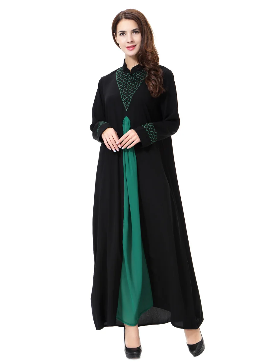 Abaya Дубай женские мусульманские платья модные длинные макси платье Двухслойное
