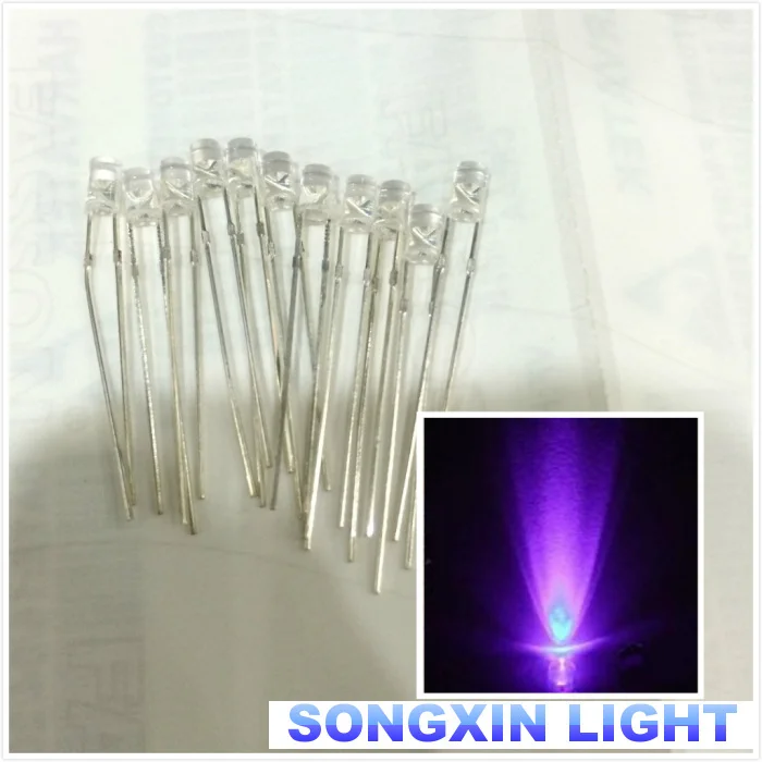 500 шт. XIASONGXIN свет супер яркий 5 мм круглый УФ/фиолетовый Светодиод F5 Led для DIY