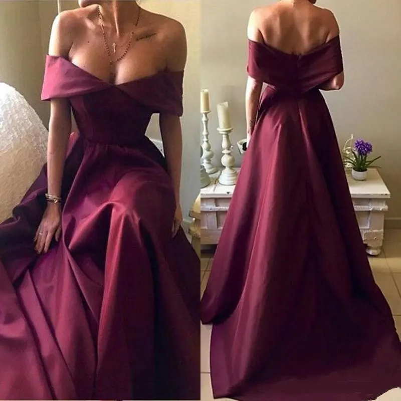 

Burgundy Prom Dresses 2021 Elegant Off Shoulders A Line Evening Gowns Plus Size Celebrity Pageant Party Wears Custom Made
