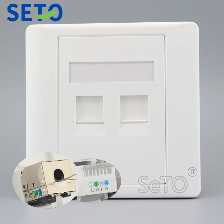 SeTo 86 Тип RJ11 Cat3 телефон + гигабитный щит сеть Lan RJ45 Cat6 розетка настенная пластина
