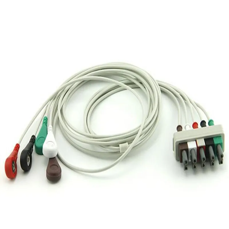 Совместим с Philips HP MP20/30/40 43100A 43120A 43200A ECG 5 leadпроводов защелкивающийся кабель