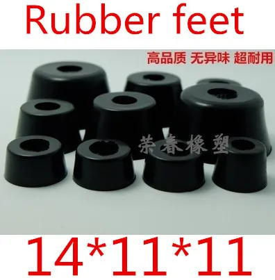 100шт. Прочные высококачественные новые 14*11*9 Ножки корпуса инструментального ящика из резины, круглые, черные, противоскользящие.