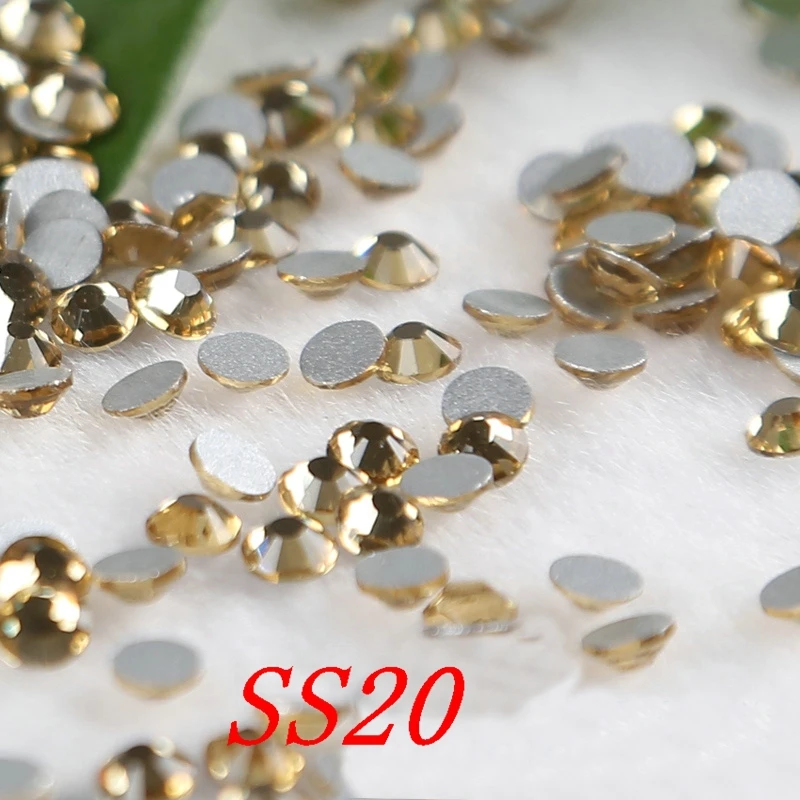 Topaz SS20 Стразы с плоской задней поверхностью стеклянные блестки Клей-на свободные