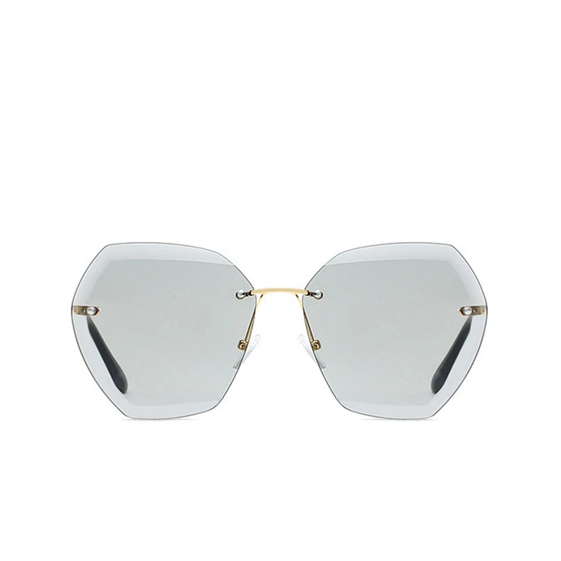 Женские квадратные безрамные очки HJYBBSN большие градиентные солнцезащитные с