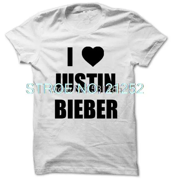 Любовь Джастин Бибер футболка I Heart belieber рубашки концертные футболки|Футболки| |