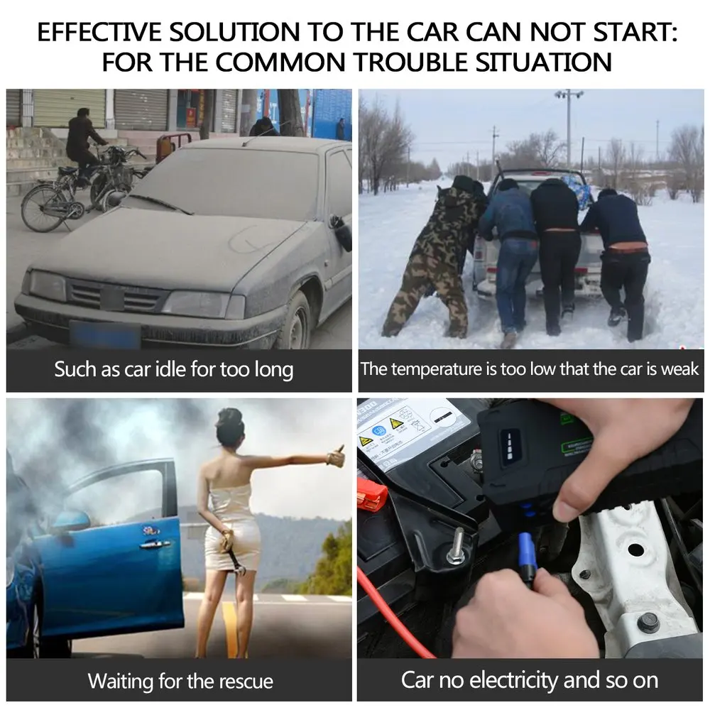 CATUO 12V 1000A Портативный безопасный высокой термостойкостью многофункциональное пусковое устройство с 20000 мА/ч, Ёмкость светодиодный светильник