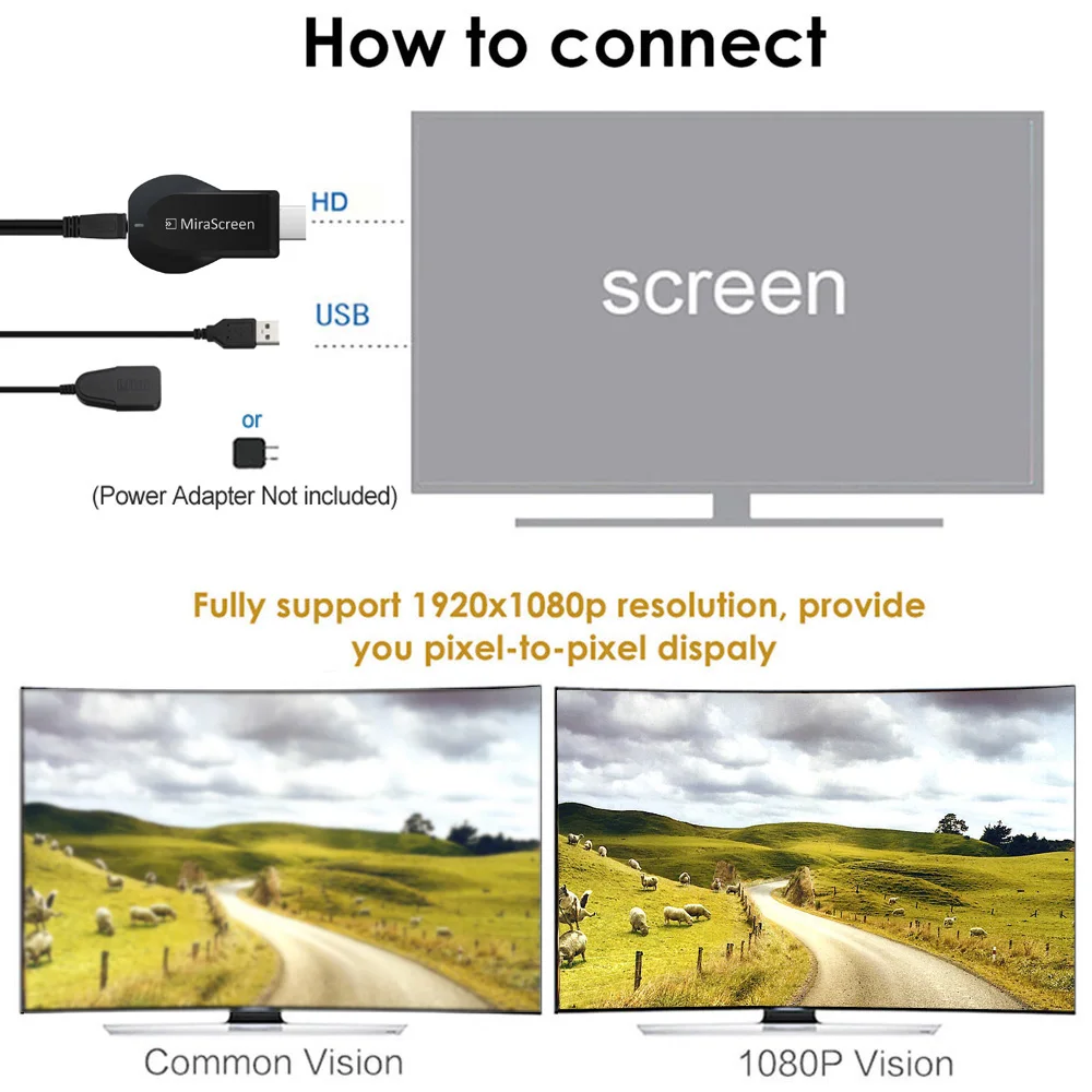 MiraScreen беспроводной WiFi Дисплей ТВ палка ключ приемник 1080P HD Miracast Airplay DLNA для Android