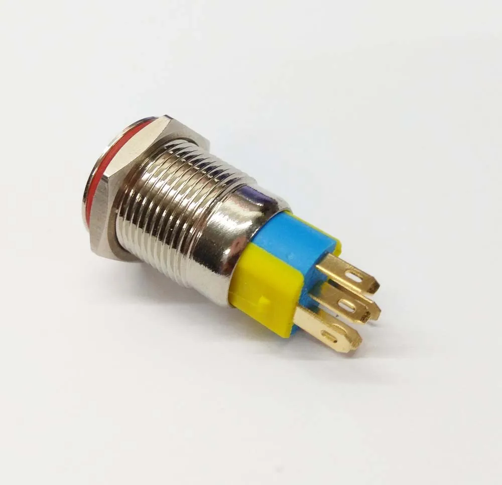 16 мм Электрический переключатель Angel 12v силовой символ светодиодный