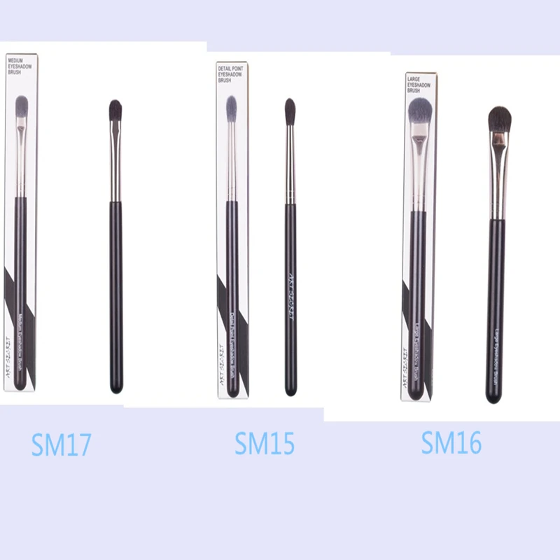 

Artsecret 3Pcs/Lot Blending Eye Shadow Brush Kit Makeup Fine Goat Blue Squirrel Mixed Hair Brass Ferrule Wooden Handle SM1617