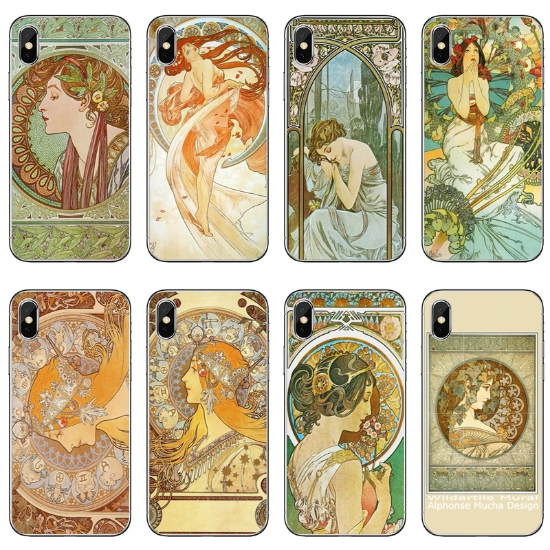 Чехол с постером ALPHONSE MUCHA для телефона Samsung Galaxy S10 S9 S8 S7 S6 edge Plus Lite S5 S4 Note 9 8 5 4 мягкий