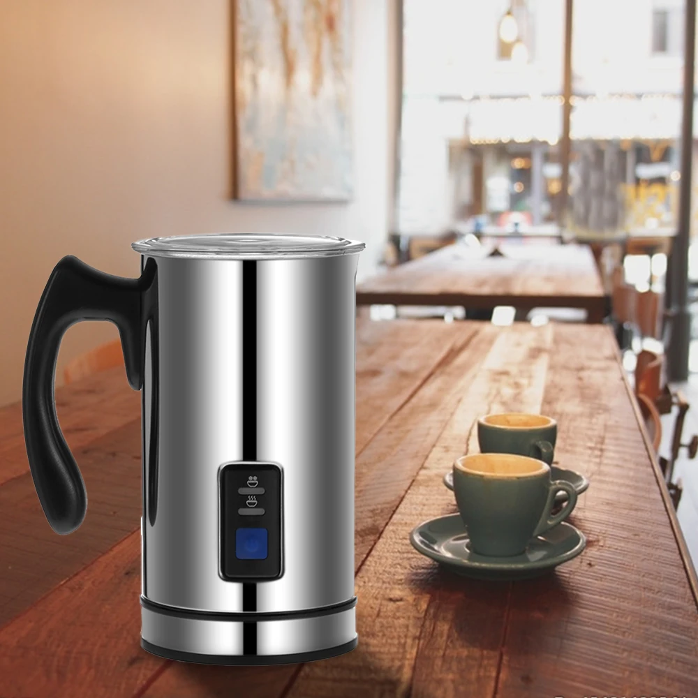 

Stainless Steel Automatic Electric Milk Frother Foamer Frothing & Heating Milk Warmer Foam Maker Latte Cappuccino Home Kitchen