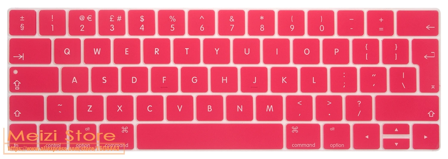 Силиконовая клавиатура для ноутбука Обложка для Новинка Macbook Pro 13 дюймов/15 дюймов с touchbar EU версия A1706 A1707 - Цвет: pink