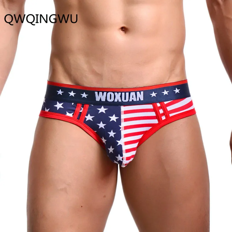 Sexy Men Underwear USA Flag Printed Mens Briefs Cotton Low Waist Underpants Male Fashion Hombres |