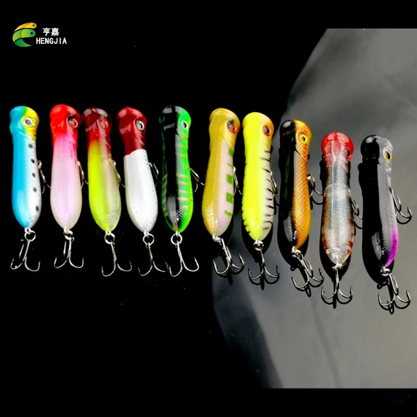 

HENGJIA 50pcs 8CM 11G Popper Wobbler Fishing lure floating crankbait artificial bait peche poper pesca carp pike