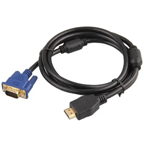 Кабель адаптер конвертер Золотой налет HDMI к VGA 15pin папа 1 65 м | Электроника