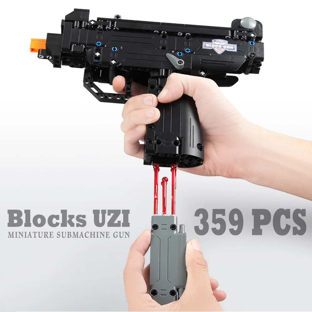 UZI Gun Строительные блоки Набор игрушек пустыня игрушка "Орел" пистолет для мальчиков пожарные пули техника DIY Кирпичи пистолет UZI игрушки для детей - Цвет: UZI Gun