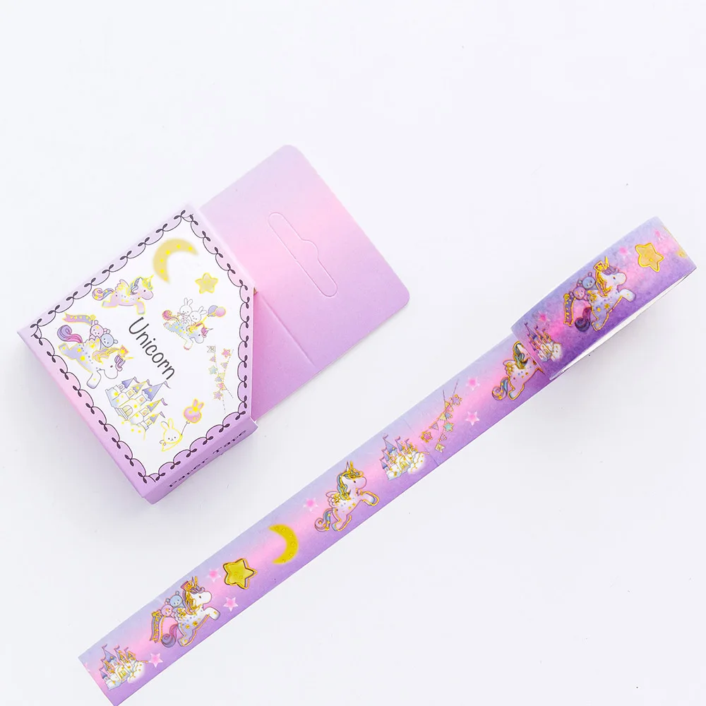 Kawaii Единорог океан декоративная васи лента DIY Скрапбукинг планировщик маскирующая клейкая лента дневник этикетка наклейка