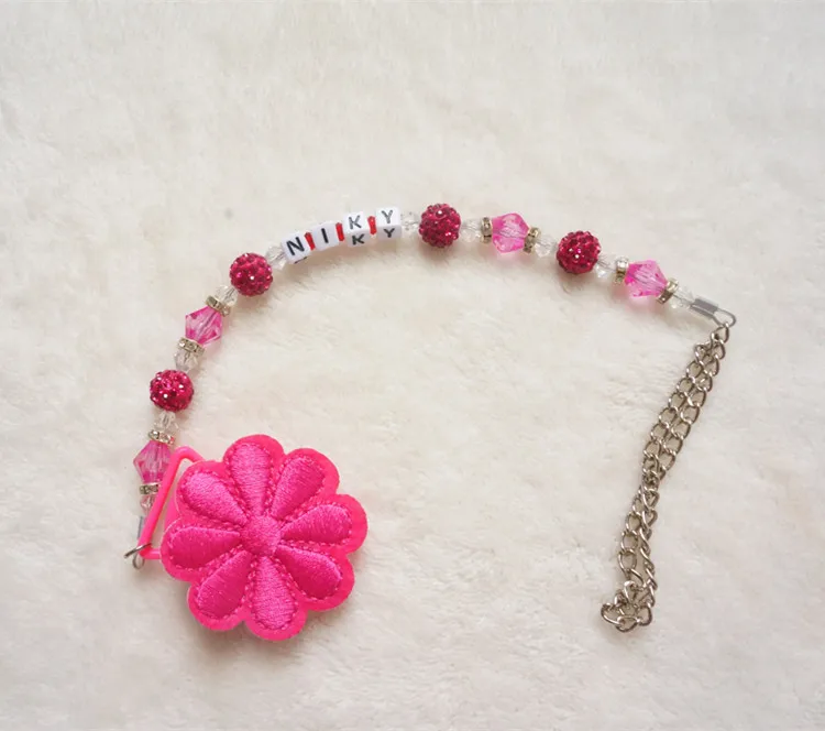 MIYOCAR Персонализированные любое имя Красный Цветок Bling заказной соски цепи/соски