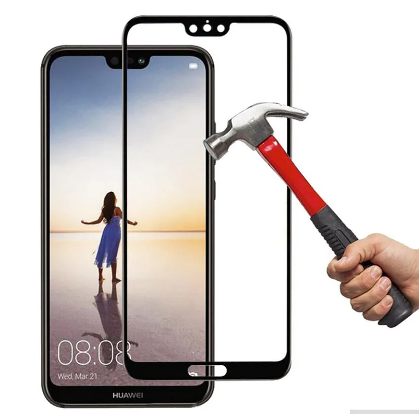 Олеофобное 9H полное покрытие закаленное стекло для Huawei P Smart P20 Pro P10 P8 P9 2017 Honor 7C 9 Lite