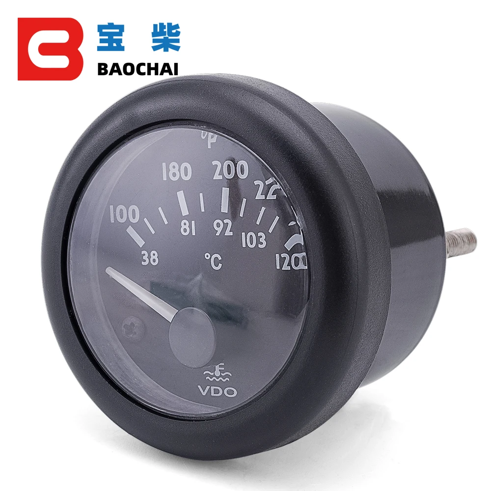 

12V 24V VDO Diesel Generator Set Water Temperature Gauge 38~120C