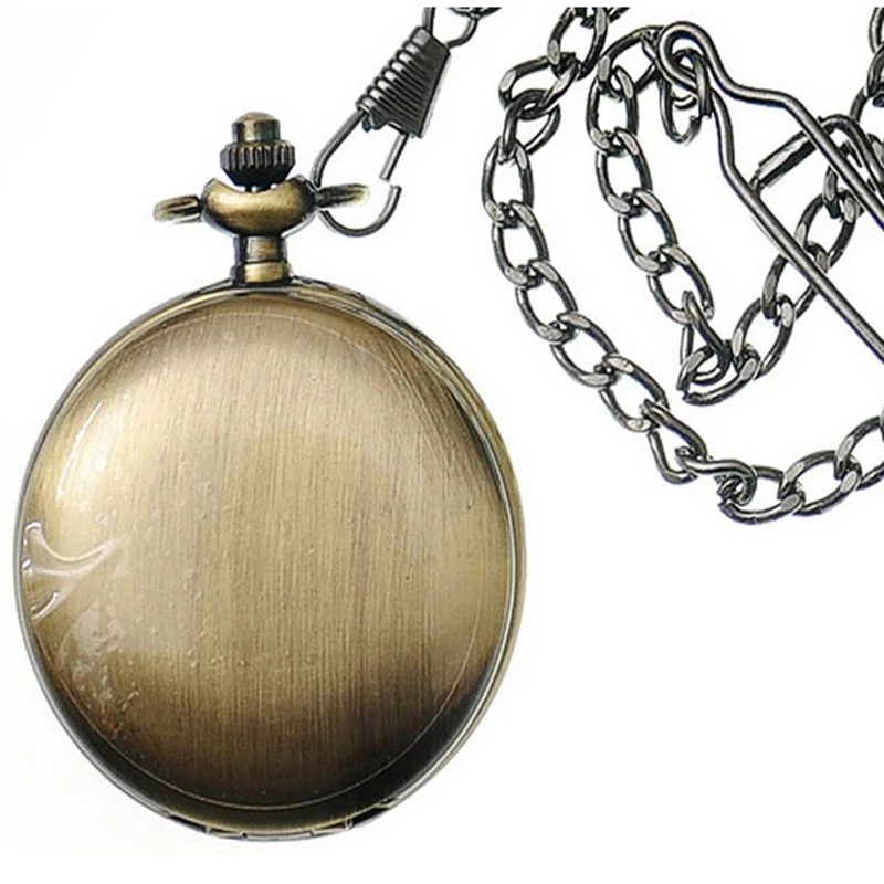 Hot Matted Cover Silver Bronze Black Quartz Necklace Pendant Pocket Watch Chain Unisex Gifts for Men Women Boys Kids | Наручные часы
