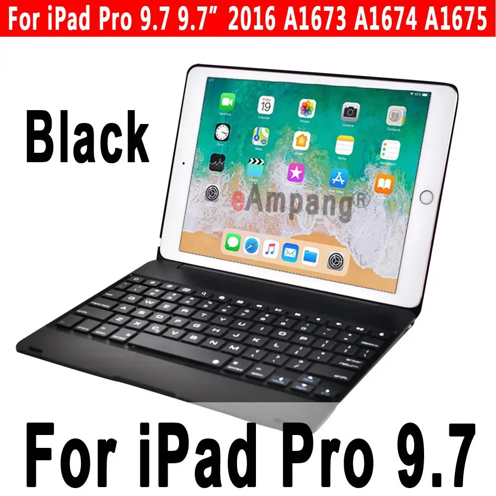 Black iPad Pro 9.7 Складной ноутбук дизайн Bluetooth клавиатура чехол для Apple iPad 9,7 5th 6th поколения iPad Air 1 2 5 6 iPad Pro 9,7 Клавиатура Чехол - Цвет: Black iPad Pro 9.7