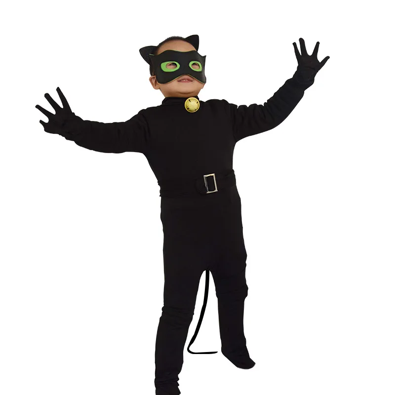 Детский чёрный кот костюм для косплея Волшебная Божья коровка Хэллоуин