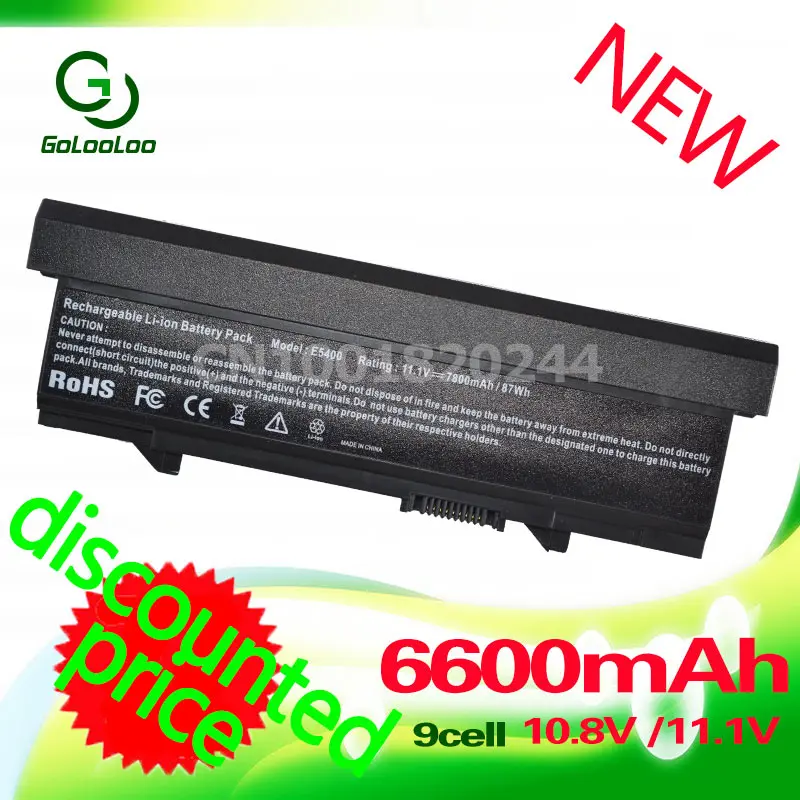 

Golooloo 6600MaH 9 Cell Battery for Dell Latitude E5400 E5410 E5500 E5510 RM661 RM668 T749D U116D W071D WU841 WU843 WU852 X064D